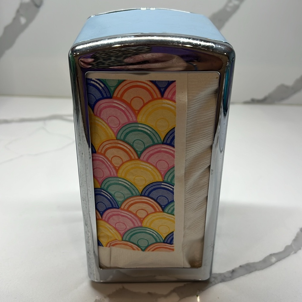 Vintage Fiestaware Periwinkle Blue Napkin Holder with napkins